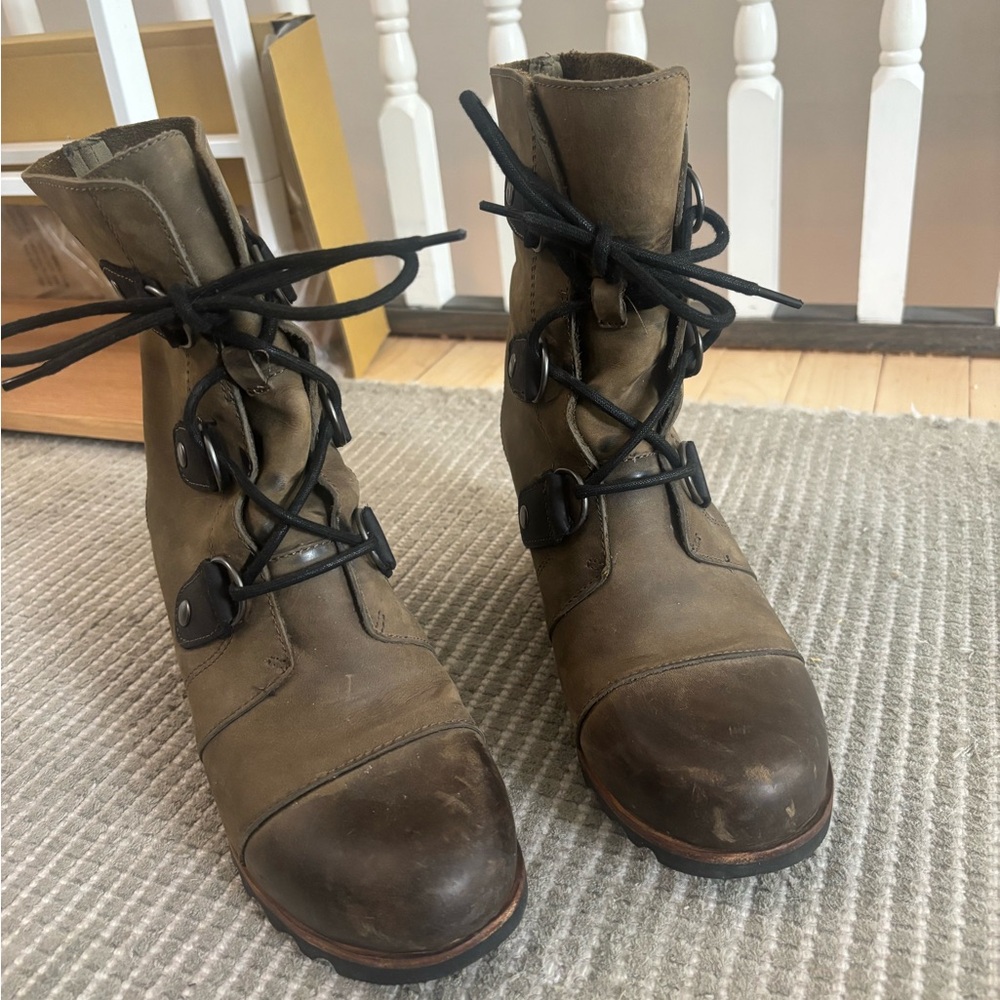 Lace-Up Leather Boots